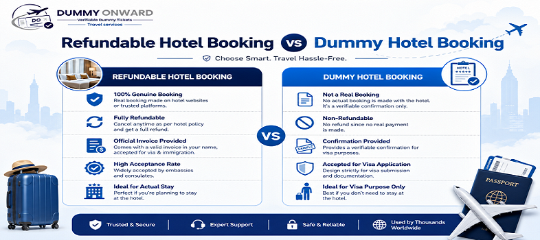 Refundable Hotel Booking vs Dummy Hotel Booking: Which Option Is Better for Your Visa Application?