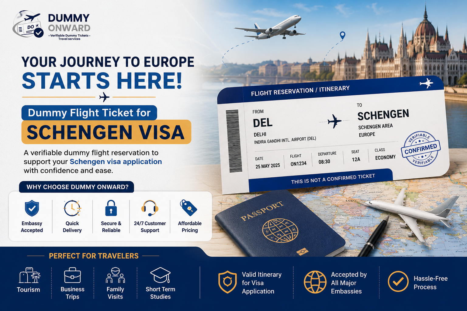 Dummy TIckets for Visa Application 