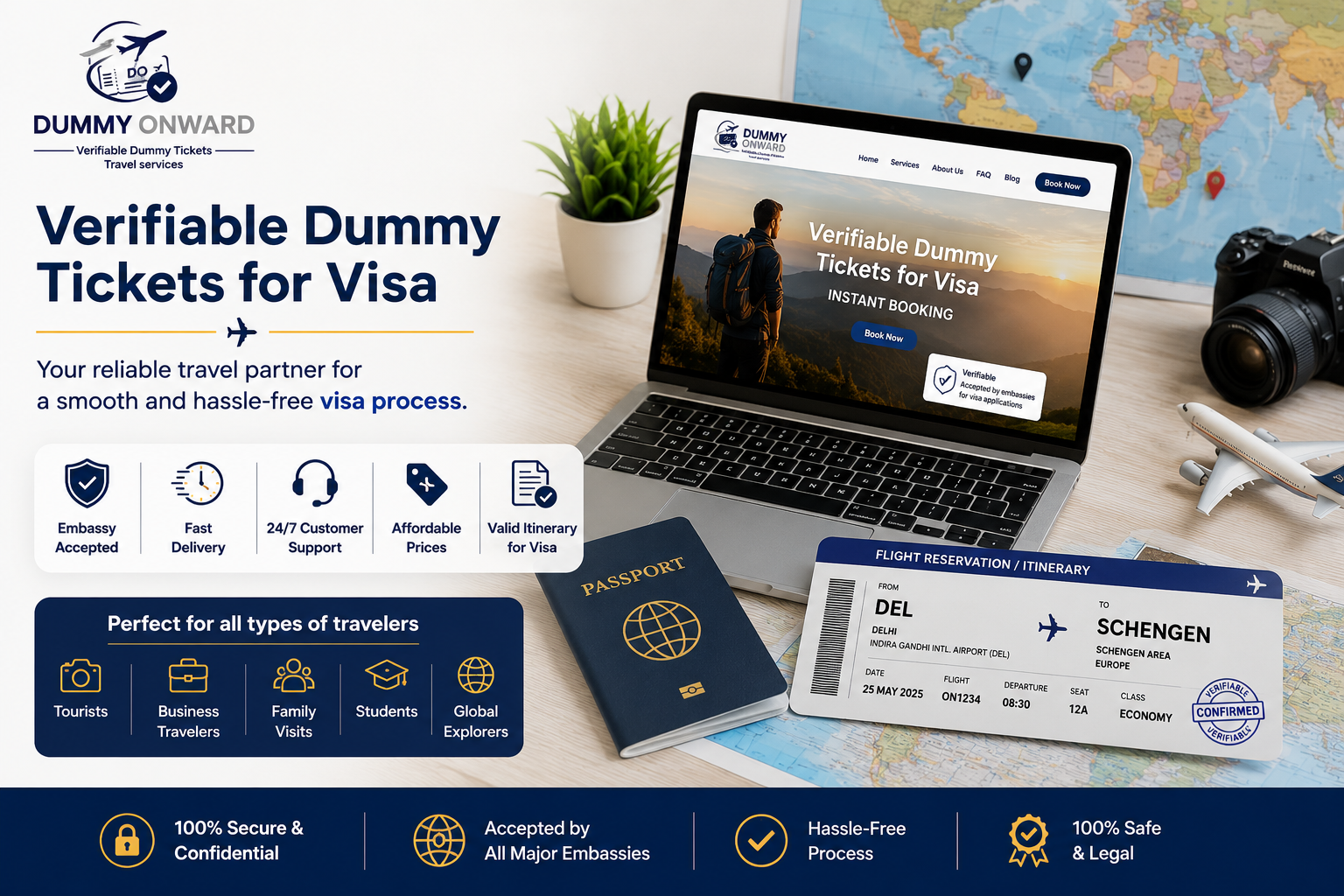 Dummy Flight Ticket for a Schengen Visa